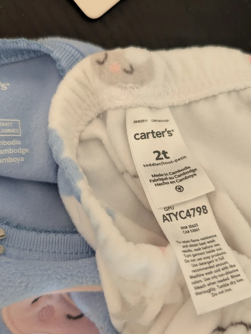 New Carter's Fleece Pajamas 2T